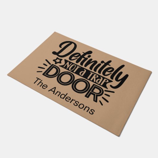 必おもしろいパーソナライズされたずしもトラップドアではない ドアマット (アングル)