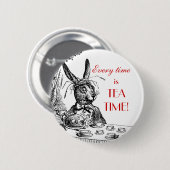 「必ずあります茶時間は!" 不思議の国Pinの~Alice 缶バッジ (正面&裏面)
