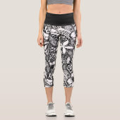 必ずしも黒と白のポリネシアの刺青ではない カプリレギンス (正面)