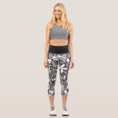 必ずしも黒と白のポリネシアの刺青ではない カプリレギンス (正面)