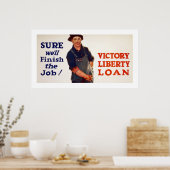 必ず仕事を終わらせる！(白) ポスター (キッチン)