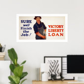 必ず仕事を終わらせる！(白) ポスター (ホームオフィス)