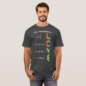 必要おもしろいなのは愛プライド数学 Tシャツ (正面フル)