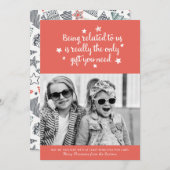 必要おもしろいな唯一のギフト |オレンジ色の写真 シーズンカード (正面/裏面)