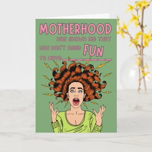 必要ないおもしろい...母おもしろいの日札 カード (黄色い花)