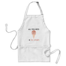 必要なのはアイスクリーム//おもしろい夏引用文 スタンダードエプロン