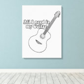 必要なのはギターだけだ。ヴィンテージ白黒 キャンバスプリント (インサイチュ (ウッドフロア))