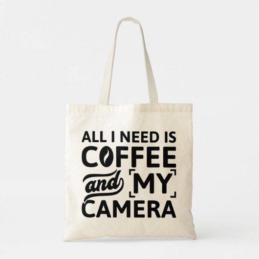 必要なのはコーヒーとカメラだけだ トートバッグ (裏面)