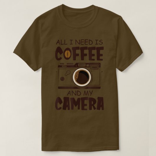必要なのはコーヒーとカメラの最高の写真 Tシャツ (デザイン正面)