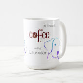 必要なのはコーヒーとラブラドール コーヒーマグカップ (正面右)