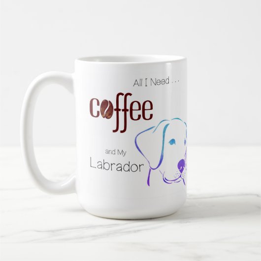 必要なのはコーヒーとラブラドール コーヒーマグカップ (左)