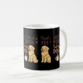 "必要なのはコーヒーと愛犬だけ | かわいい犬好きさんへ" コーヒーマグカップ (正面右)
