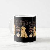 "必要なのはコーヒーと愛犬だけ | かわいい犬好きさんへ" コーヒーマグカップ (正面左)