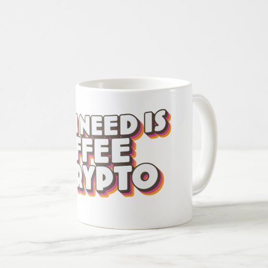 必要なのはコーヒーと暗号 コーヒーマグカップ (正面右)