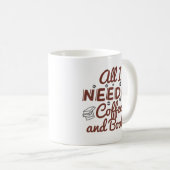 必要なのはコーヒーと本だけだ コーヒーマグカップ (正面右)