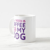 必要なのはコーヒーと犬だけだ コーヒーマグカップ (正面左)