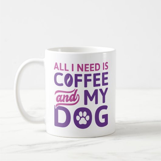 必要なのはコーヒーと犬だけだ コーヒーマグカップ (左)