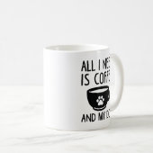 必要なのはコーヒーと犬だけだ コーヒーマグカップ (正面右)