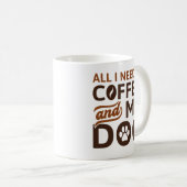 必要なのはコーヒーと犬だけだ コーヒーマグカップ (正面右)