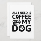 必要なのはコーヒーと犬だけだ サンキューカード (正面/裏面)