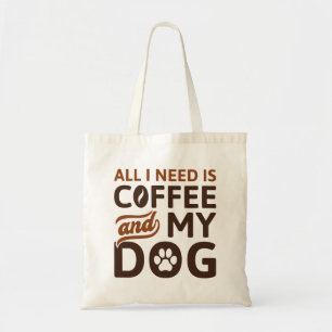 必要なのはコーヒーと犬だけだ トートバッグ