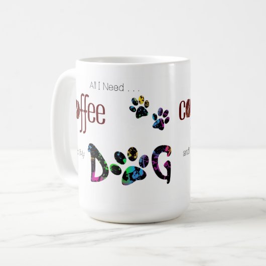 必要なのはコーヒーと犬 コーヒーマグカップ (正面左)
