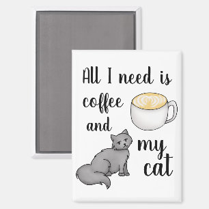 必要なのはコーヒーと猫かわいいだけおもしろい マグネット