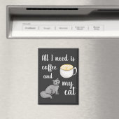 必要なのはコーヒーと猫だけおもしろい マグネット (インサイチュ (食洗機))