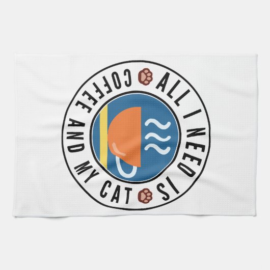 必要なのはコーヒーと猫 キッチンタオル (横)