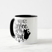 必要なのはコーヒーと猫 マグカップ (正面左)