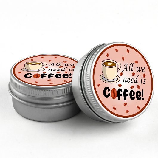 必要なのはコーヒーブラウンおもしろいカップ ラウンドシール