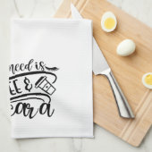 必要なのはコーヒー&マスカラガーリーおもしろい キッチンタオル (四つ折り)