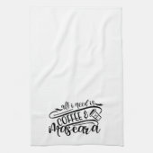 必要なのはコーヒー&マスカラガーリーおもしろい キッチンタオル (縦)