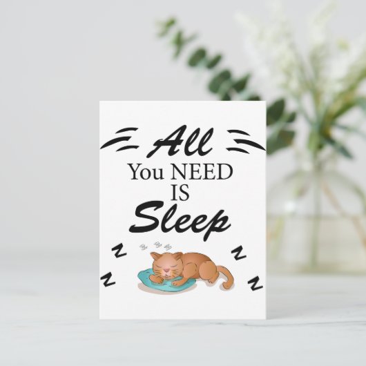 必要なのはスリープおもしろい引用文はがき シーズンポストカード (スタンド正面)