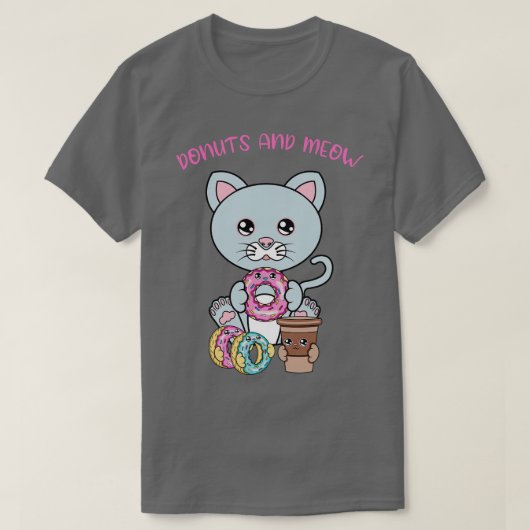 必要なのはドーナツと猫ドーナツ Tシャツ (デザイン正面)
