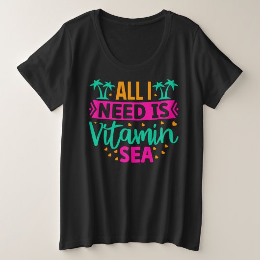 必要なのはビタミンシーだけ プラスサイズTシャツ (デザイン正面)