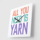 必要なのはヤーンおもしろい スクエア壁時計 (傾斜)