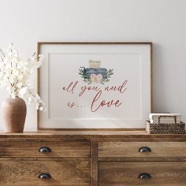 必要なのはラブウォーターカラーフローラバレンタイン ポスター