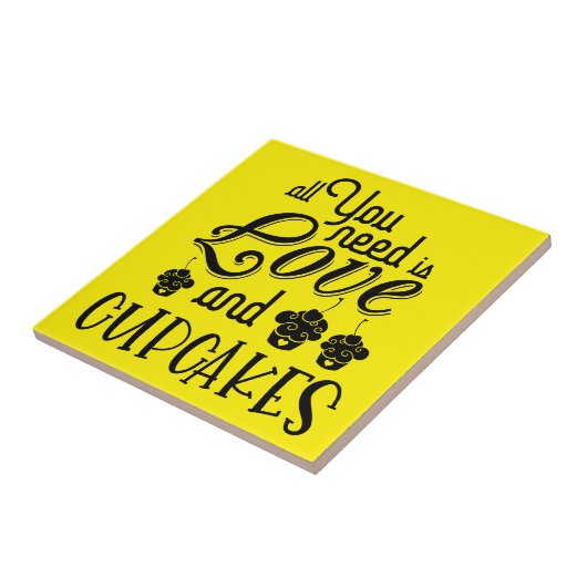 必要なのはラブカップケーキ引用文イエローブラック タイル