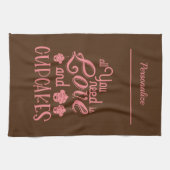 必要なのはラブカップケーキ引用文 キッチンタオル (横)