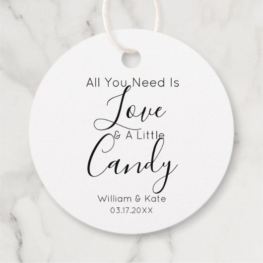 必要なのはラブキャンディスイートトリート結婚の フェイバータグ (裏面)