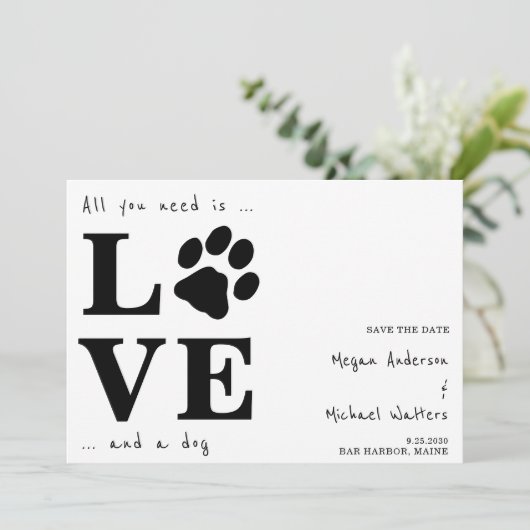 必要なのはラブドッグの結婚式だけ日付を保存 案内状 (スタンド正面)