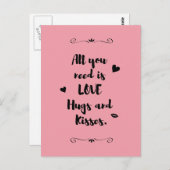 「必要なのはラブハグとキスだけだ」 ポストカード (正面/裏面)