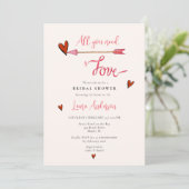 必要なのはラブバレンタインのブライダルシャワー 招待状 (スタンド正面)