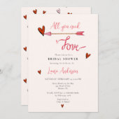 必要なのはラブバレンタインのブライダルシャワー 招待状 (正面/裏面)