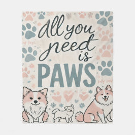 必要なのは前足の毛布 フリースブランケット