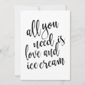 必要なのは愛とアイスクリームのサイン手頃だけ 招待状 (正面)
