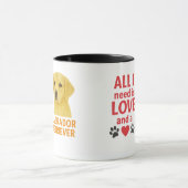 必要なのは愛とイエロー・ラブラドール・レトリーバー マグカップ (中央)