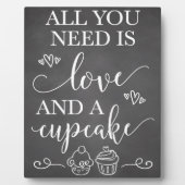 必要なのは愛とカップケーキ結婚の看板 フォトプラーク (正面)