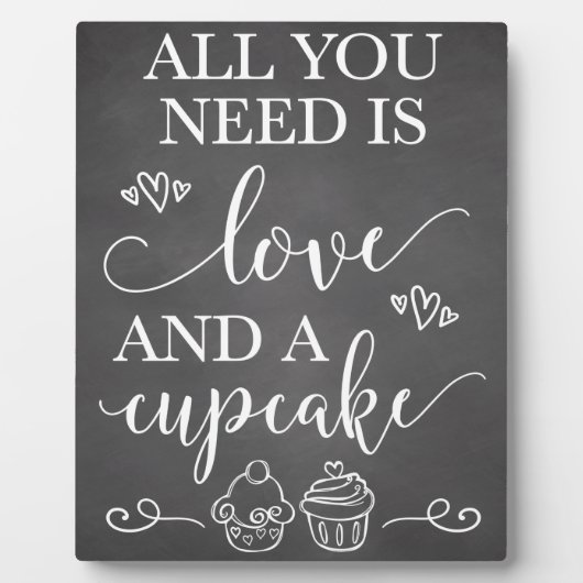 必要なのは愛とカップケーキ結婚の看板 フォトプラーク (正面)